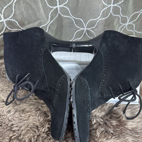(E2) Aerosoles Vintage Sleep In Black Suede Ankle Boots with Side Zip Sz 9.5 US - Picture 11 of 12